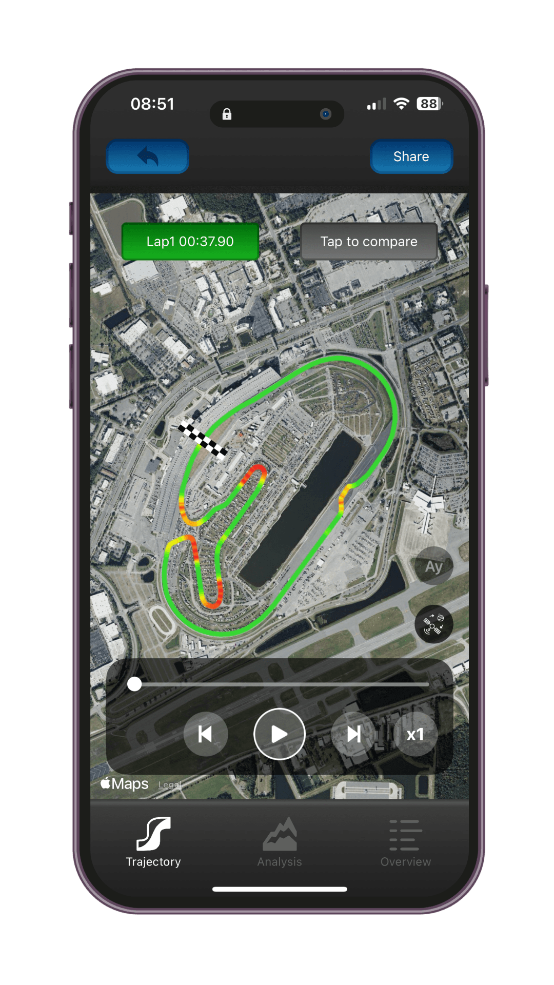 Rainbow track visualization